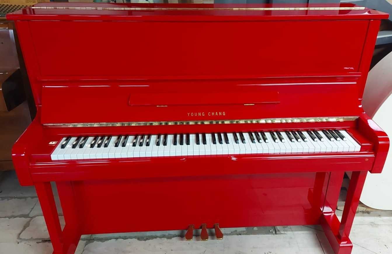 Wyjątkowe czerwone pianino Young Chang 121 cm , gwarancja, transport