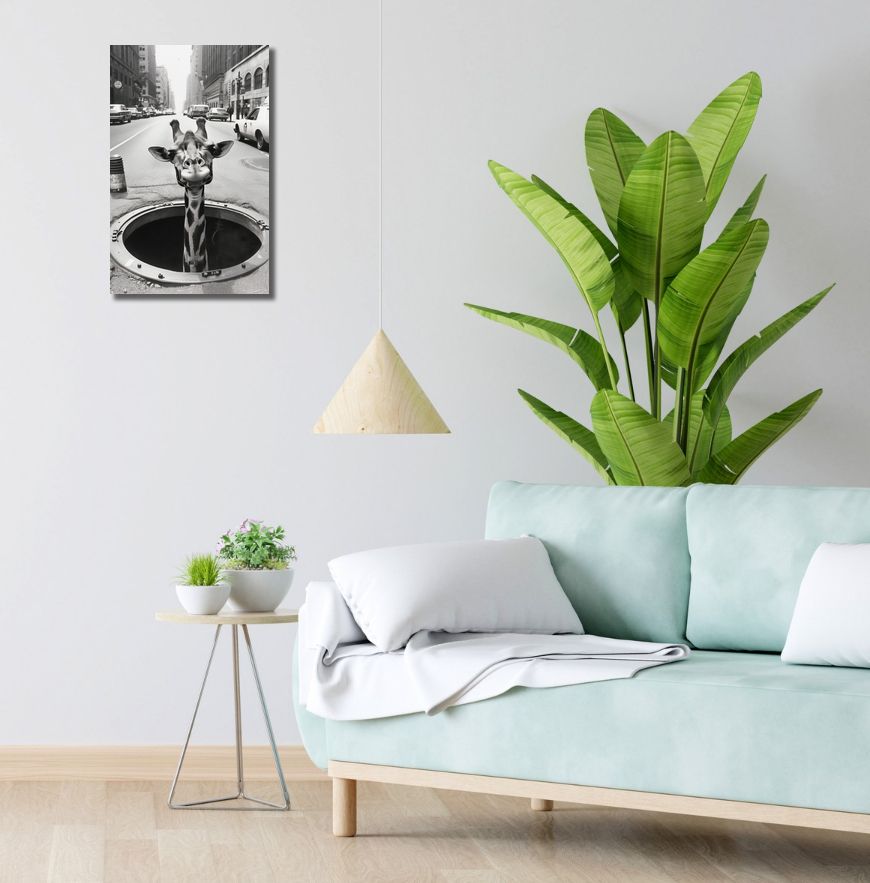 Obraz 30x50cm Żyrafa w Kanalizacji
