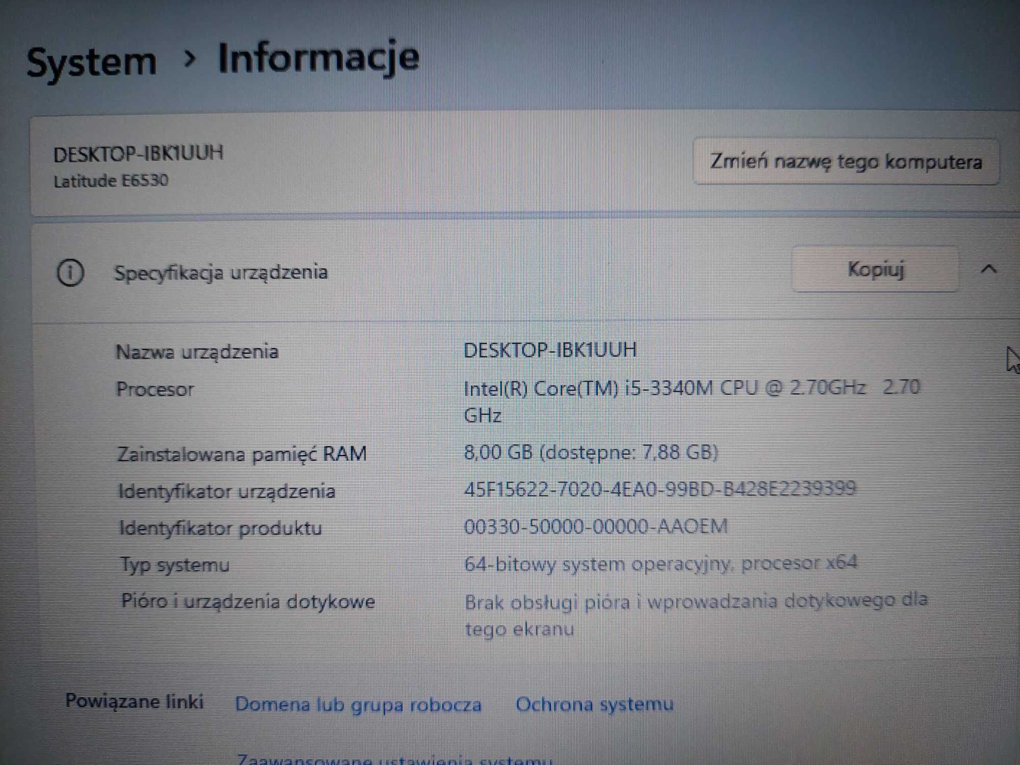 Dell Latitude E6530 i5 15,6" HD+ W11 8GB/256GB SSD