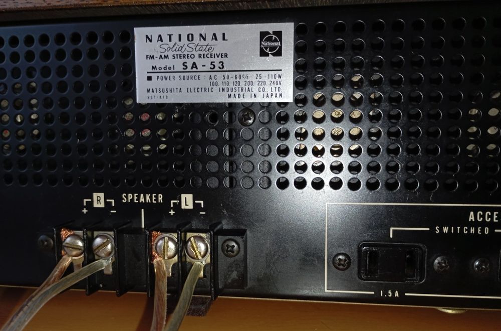 Receiver, Amplificador Sintonizador National SA-53 a funcionar