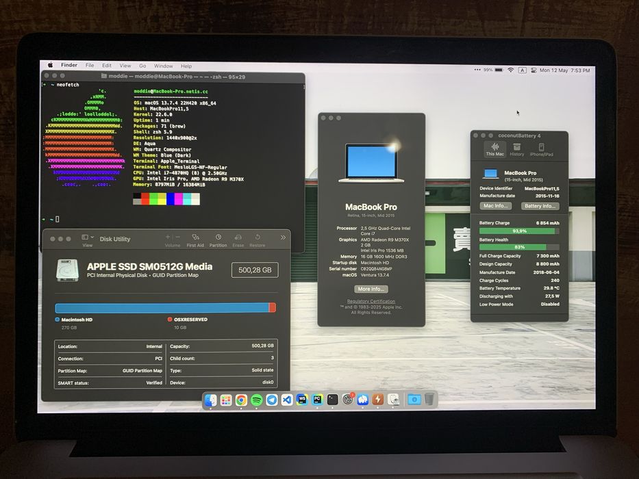 MacBook Pro 15” 2015 i7 16/500