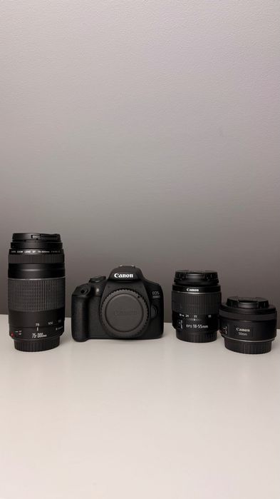 Canon EOS 2000D + 3 obiektywy