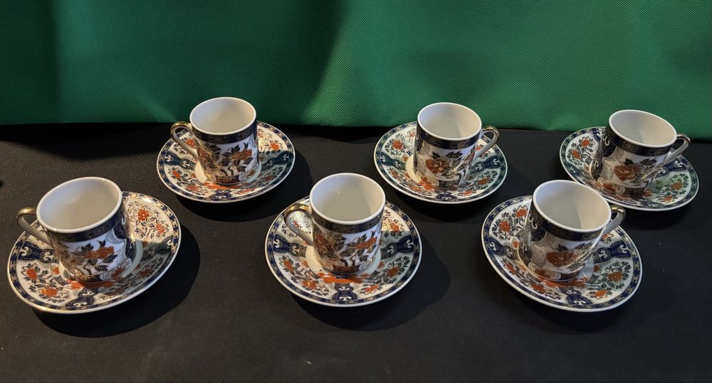 Conjunto Vintage de Chávenas de Café Expresso - Porcelana Oriental