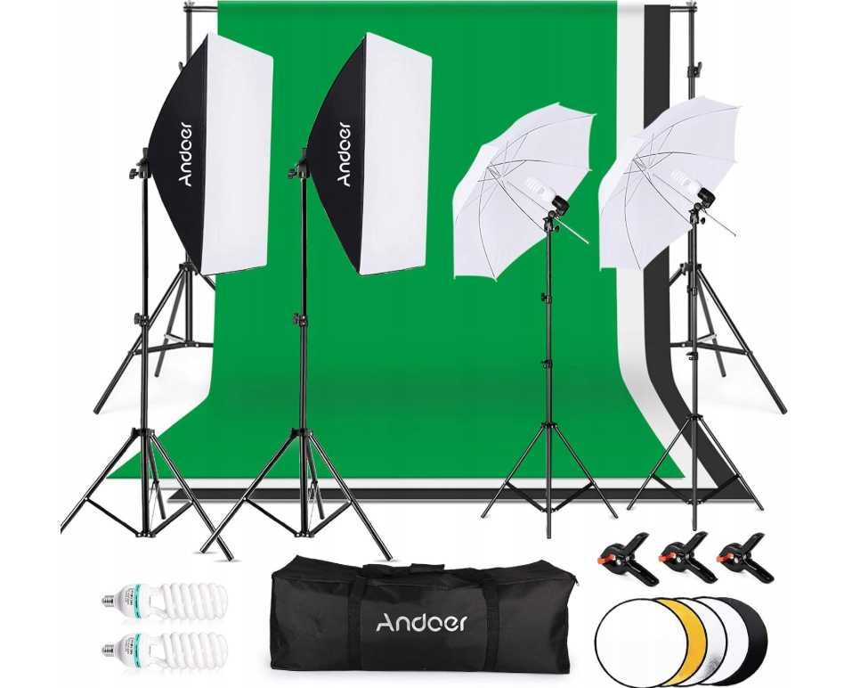 Zestaw oświetlenia fotograficznego tło ANDOER SOFTBOX