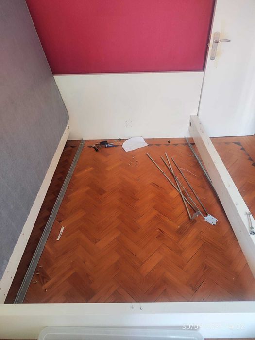 Cama branca MALM  160x200 cm + Estrado