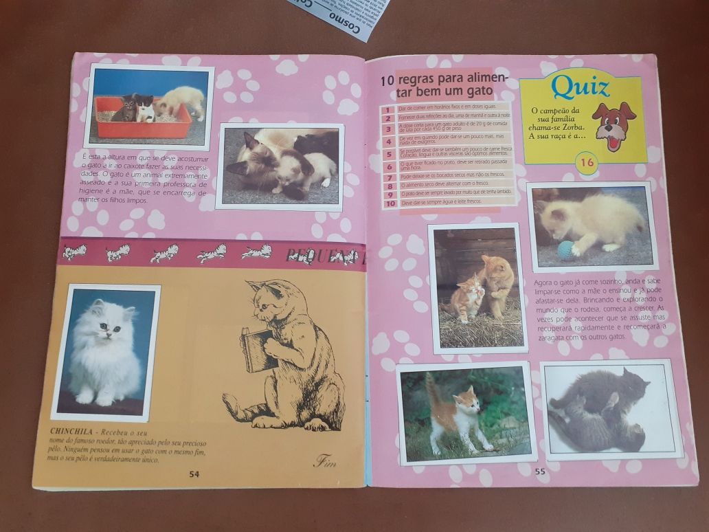 Caderneta Completa Cães e Gatos 1993 com todos os cromos