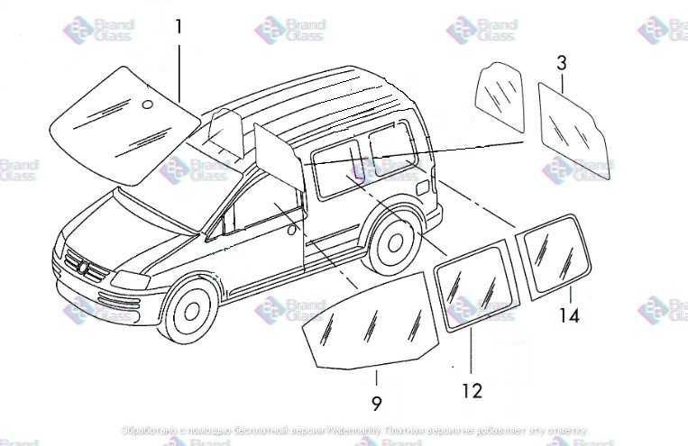 Лобовое стекло, Volkswagen CADDY III Кади