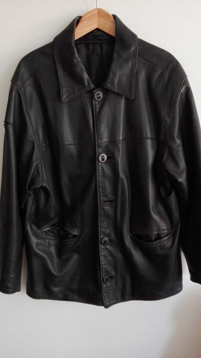 Kurtka skórzana męska czarna r. M/L