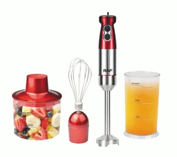 Потужний кухонний блендер 3 в 1 RAF R.296 Червоний Ручний блендер мікс
