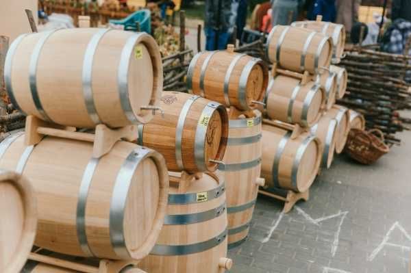 Бочка дубова 10л із латунним краном + різні розміри. Колотий дуб
