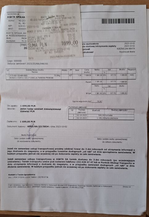 Sofa, kanapa typu amerykanka, rozkładane łóżko Mondo 2