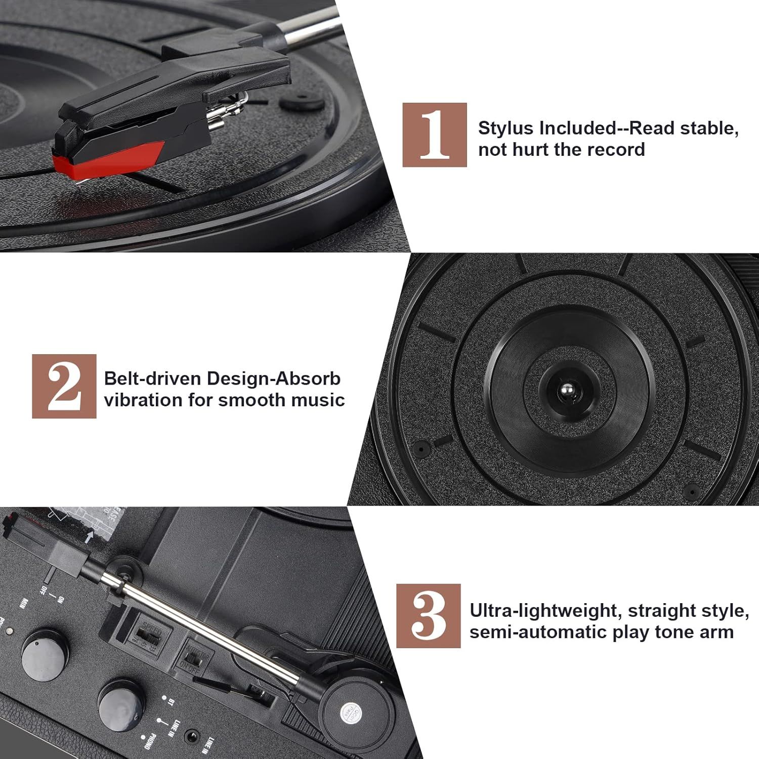 Gramofon Retro w Walizce z USB i Głośnikami