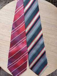 Krawat męski odcienie czerwonego szarości komplet jedwabny