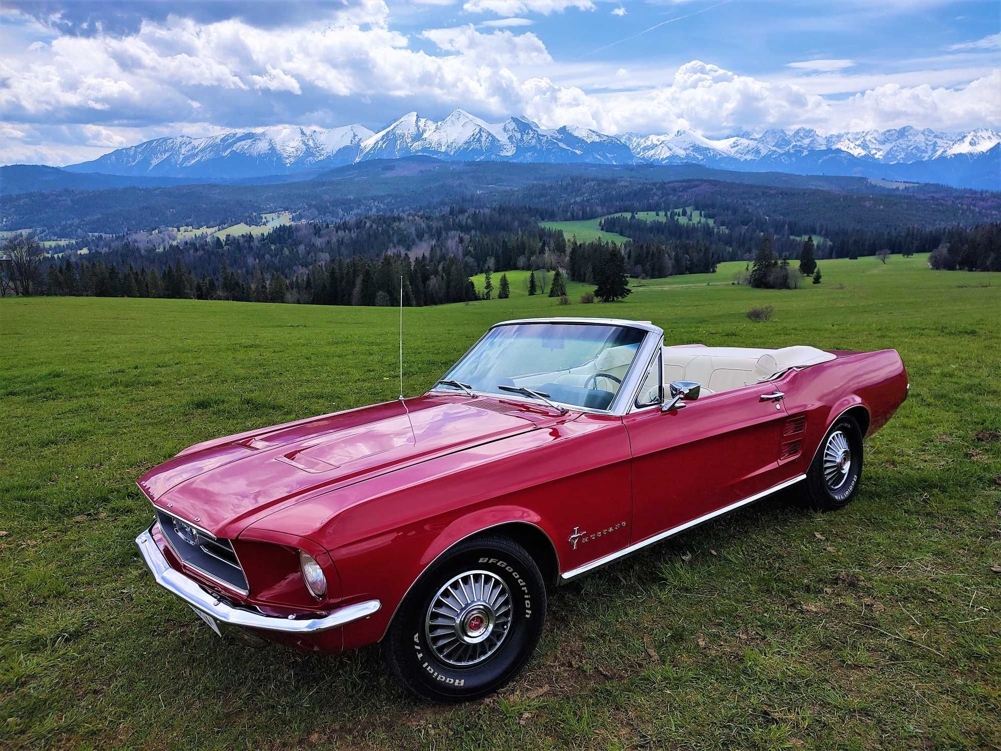 Retro Ford Mustang 1967 kabriolet na ślub, wesele