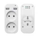 Złodziejka Rozgałęźnik Przejściówka 2 X 220V, 2 X USB