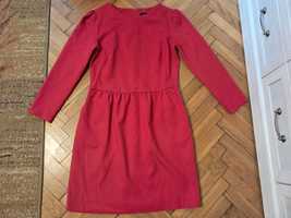 Sukienka czerwona, Reserved , rekaw 7/8 z kieszaniami r.38 (m)