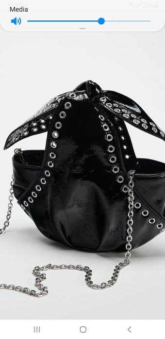 Torebka Zara mini torebeczka łańcuszek kolekcja damska czarna nity tkm