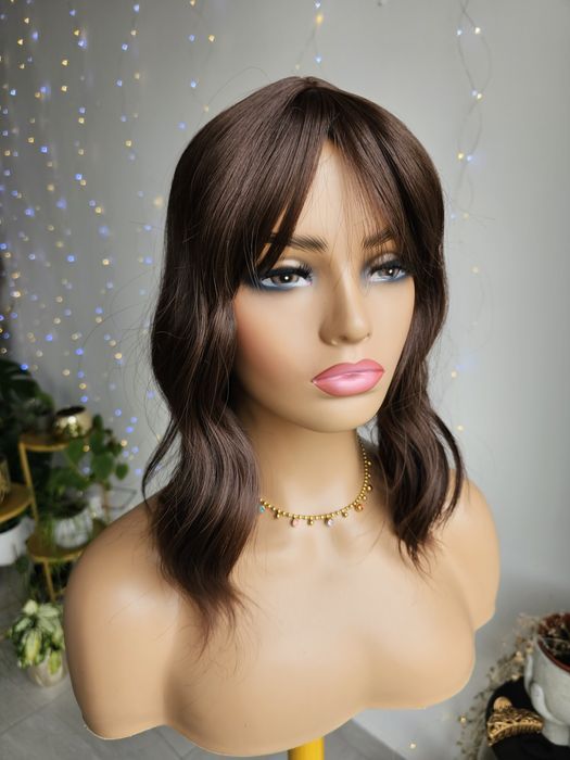 Tupet topper Ola brąz 4 naturalne fale loki n