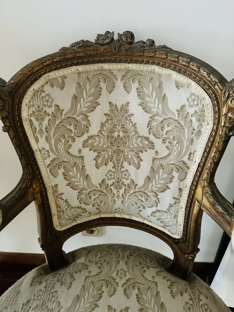 Conjunto de Canapé com dois cadeirões Luís XV