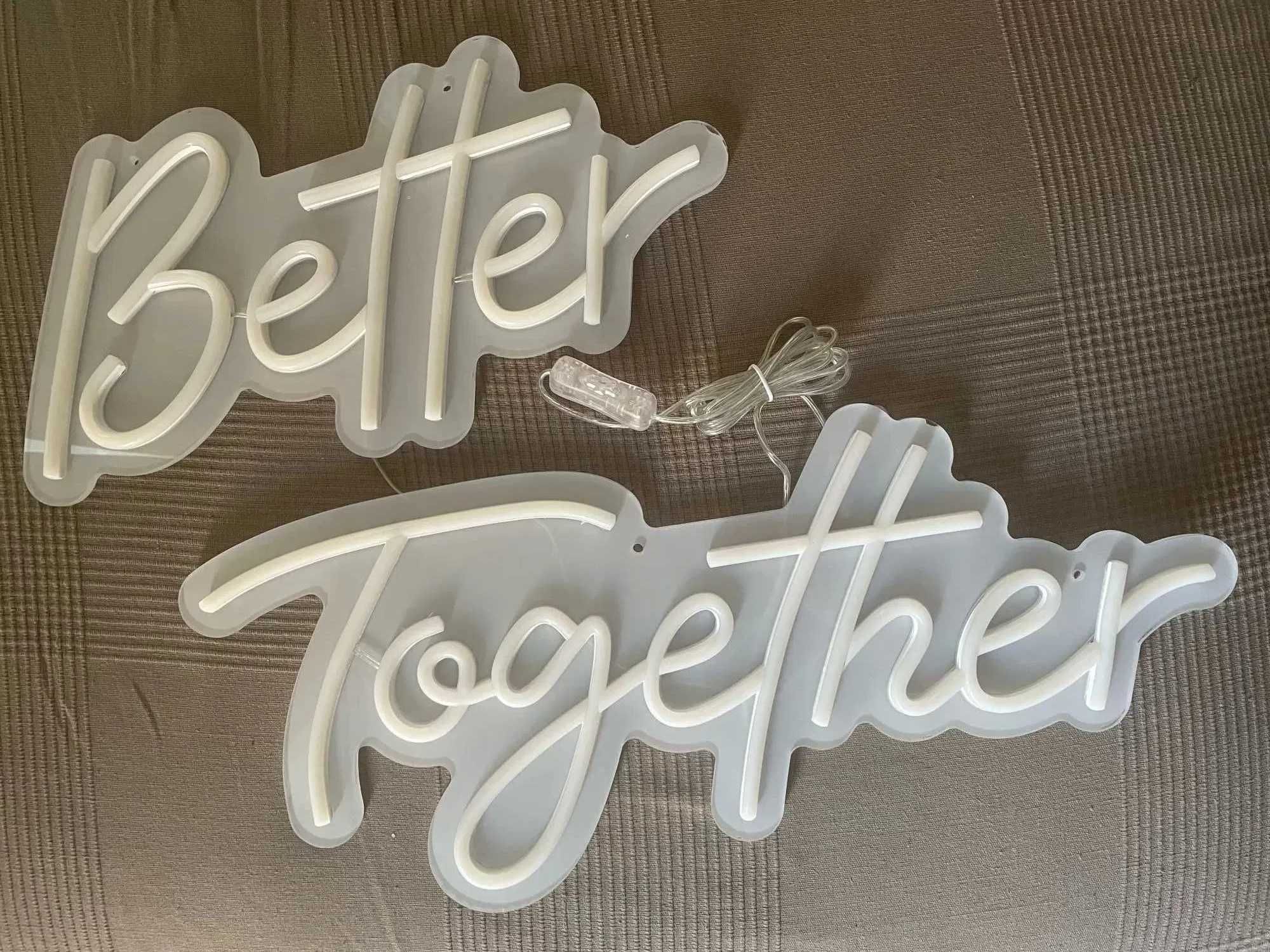 Napis led neon na wesele better together ślub 230v razem lepiej