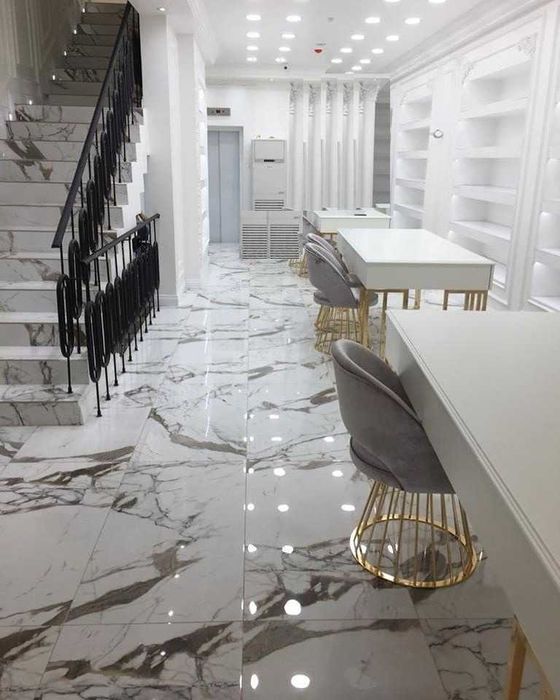 Marmuropodobne polerowane płytki schodowe 100x30 mrozoodporne POŁYSK