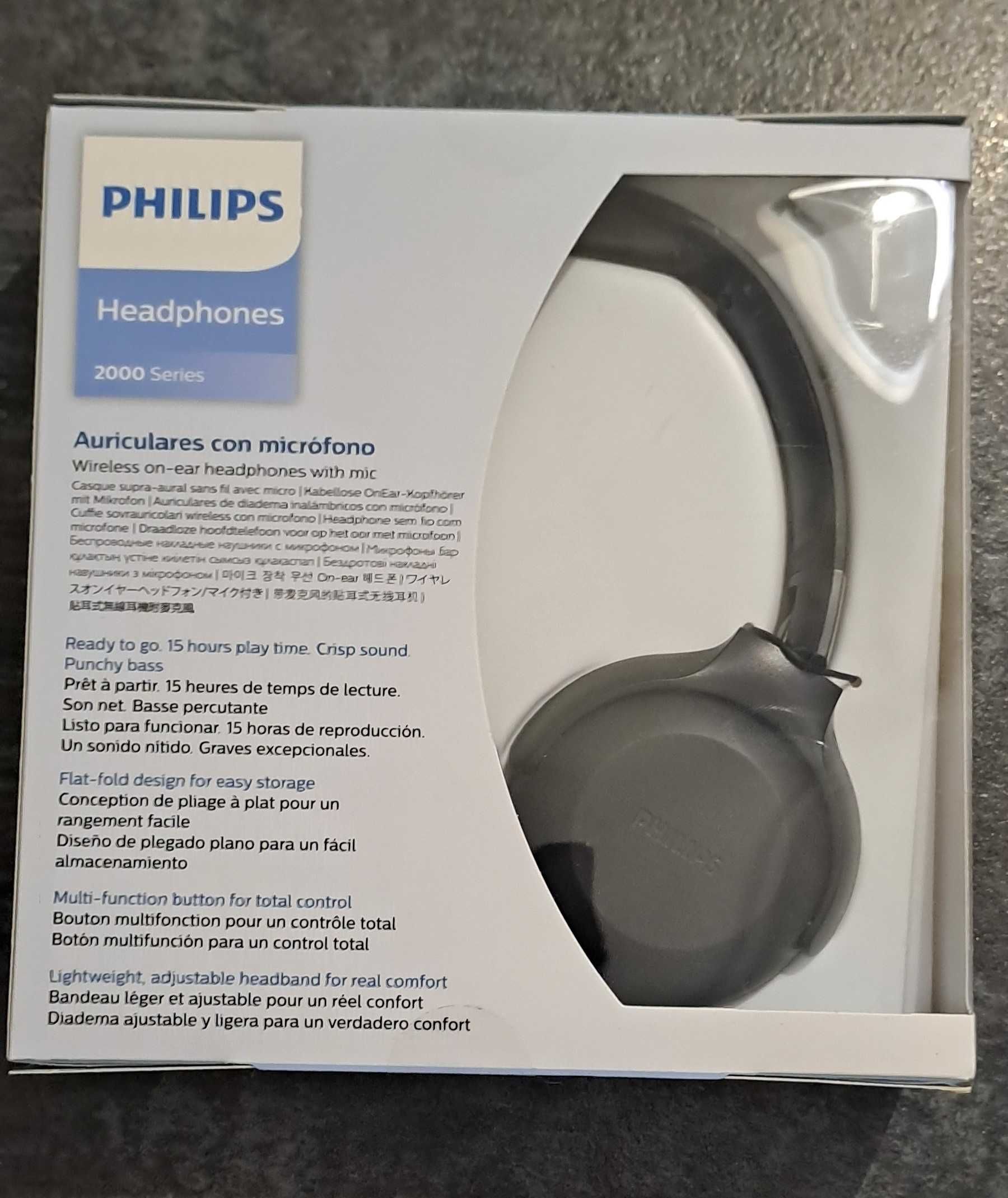 Nowe słuchawki bezprzewodowe PHILIPS nauszne seria 2000 Czarne