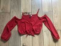 H&M bluzka top czerwona zara S xs