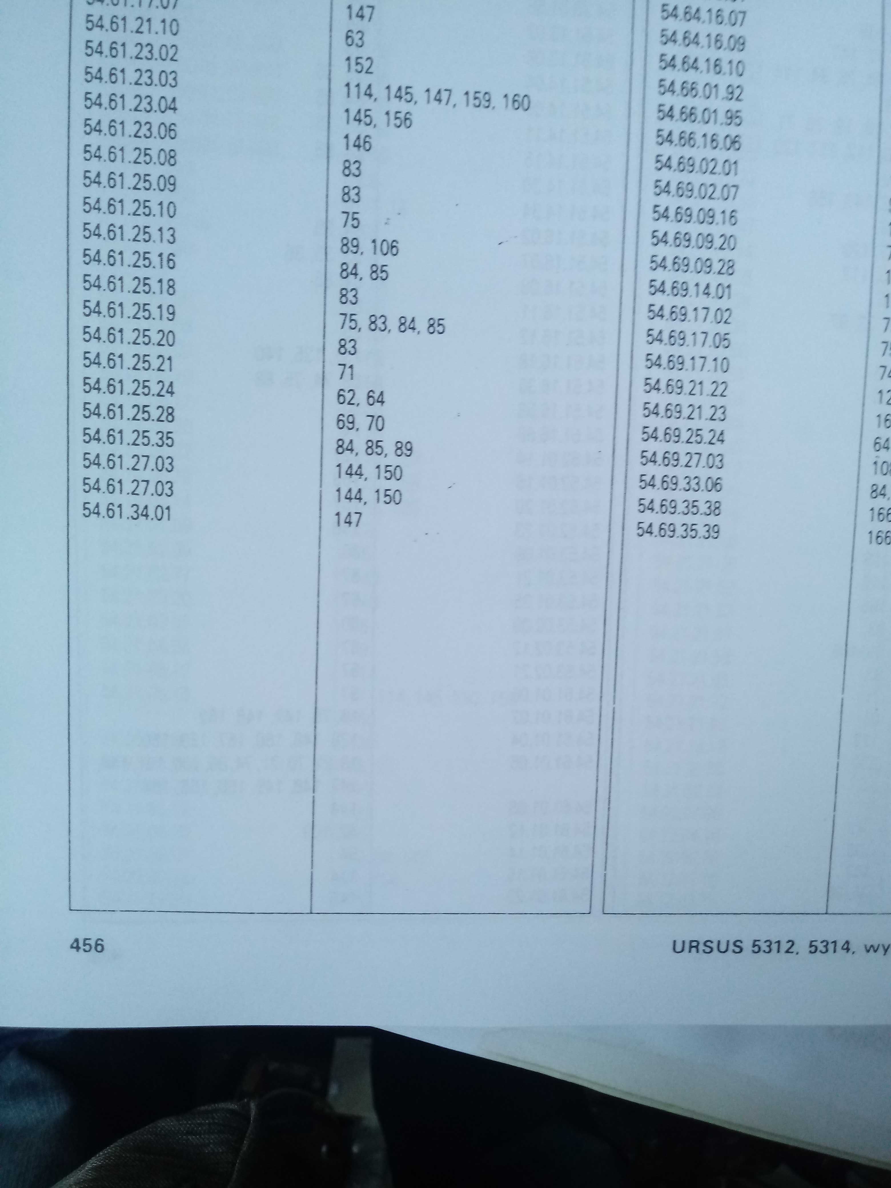 Katalog URSUS - 5312 , 5314, silnik 4390, 169 tablic, 456 stron