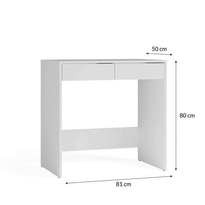 BIURKO MARINA 2S 2 Szuflady Młodzieżowe na Laptop Do Biura BIAŁE