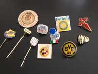 Pins / alfinetes de lapela; futebol (clubes e seleções), década de 80