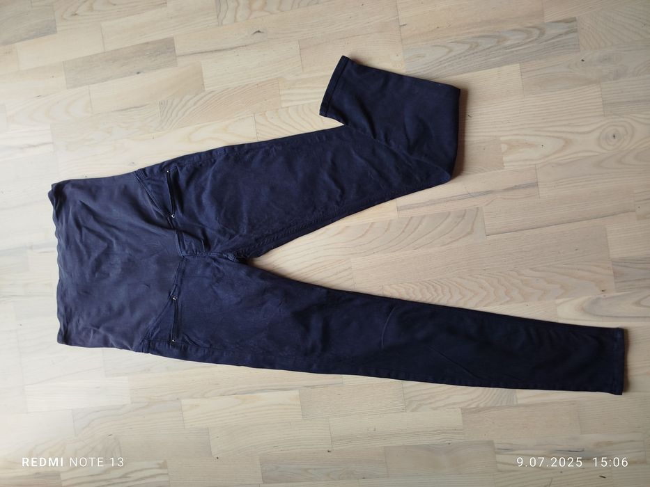 Granatowe wygodne bawełniane wiskozowe spodnie H&M 38 mama maternity c