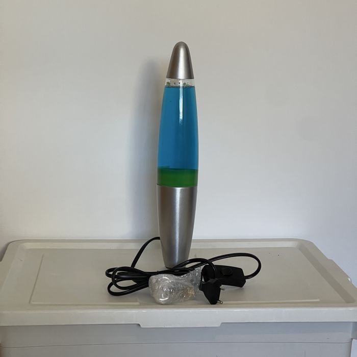 Candeeiro Lava Lamp azul e verde