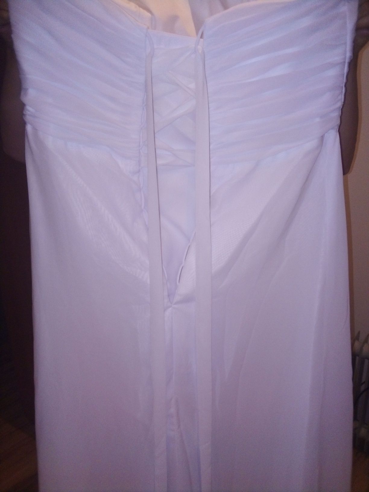 Suknia ślubna w stylu Greckim ze zwiewnego materiału regulowana Nowa
