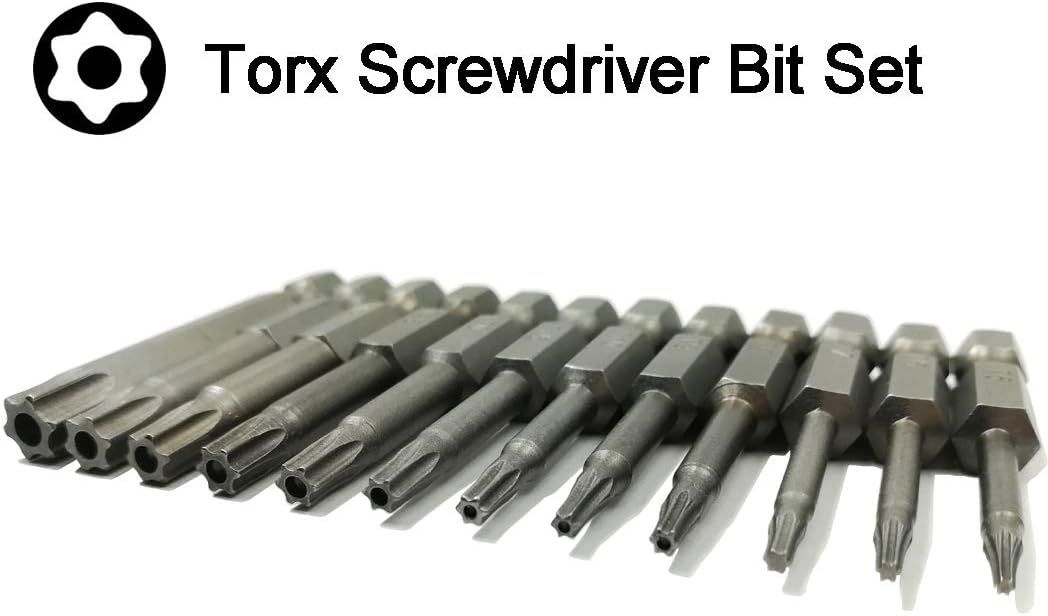 Conjunto de 12 bits torx longos para aparafusadora