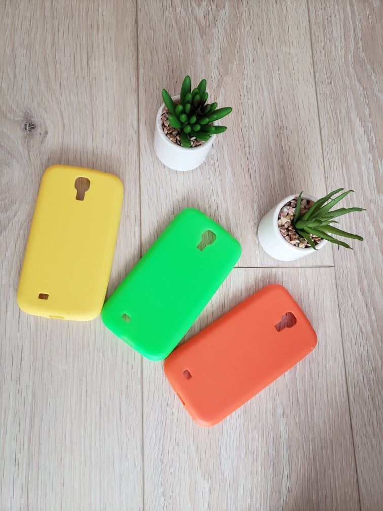 Żółte, zielone, pomarańczowe etui silikonowe gumowe case na samsung s4