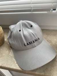 La Mania szara czapka z daszkiem napis czarne logo
