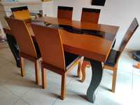 Mesa e Cadeiras Cerejeira Sala de Jantar