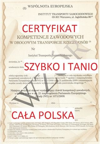 Certyfikat Kompetencji , Licencja Krajowa , MIĘDZYNARODOWA, SPEDYCJA