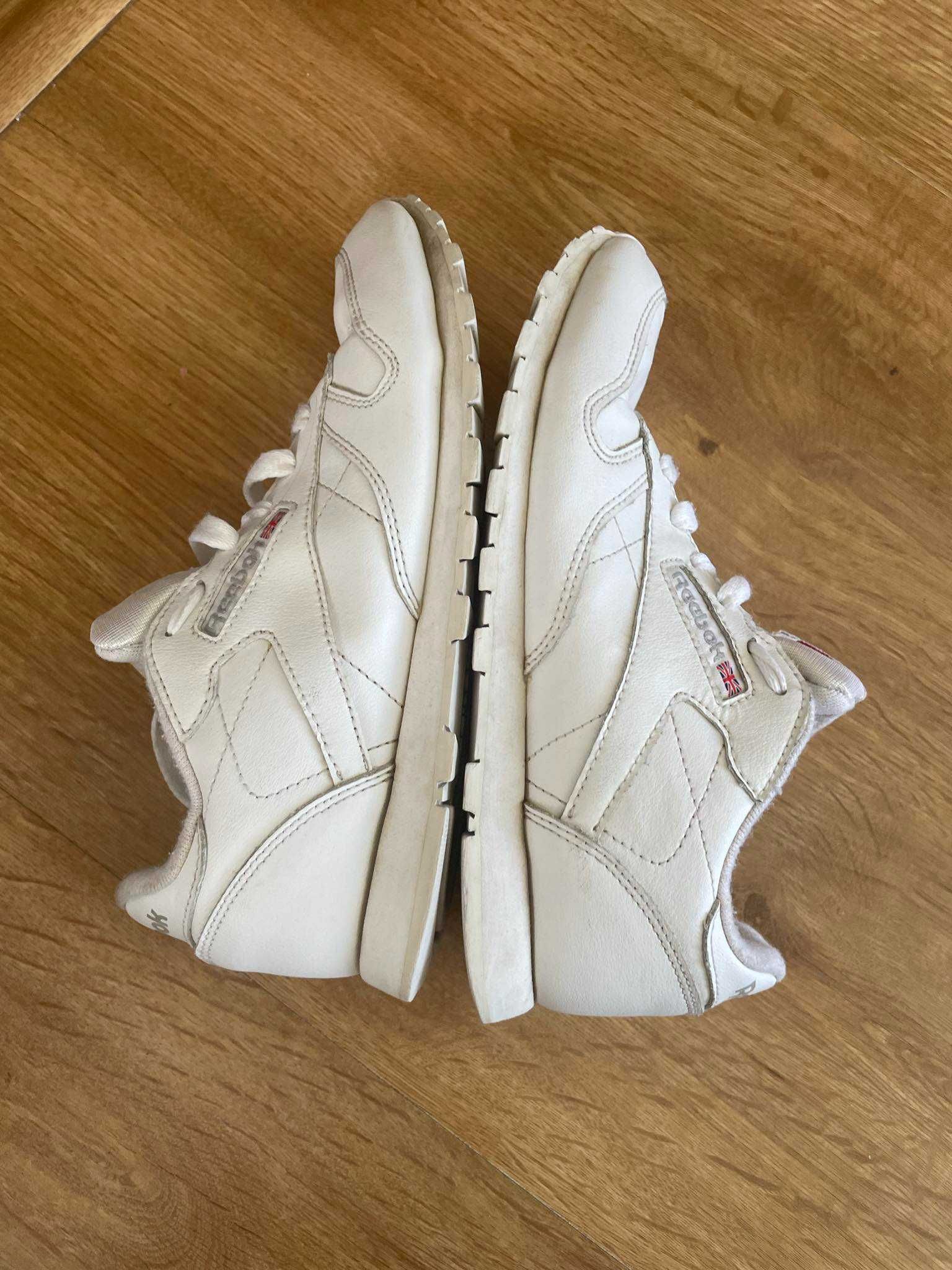 Reebok classic buty sneakersy skórzane białe 35