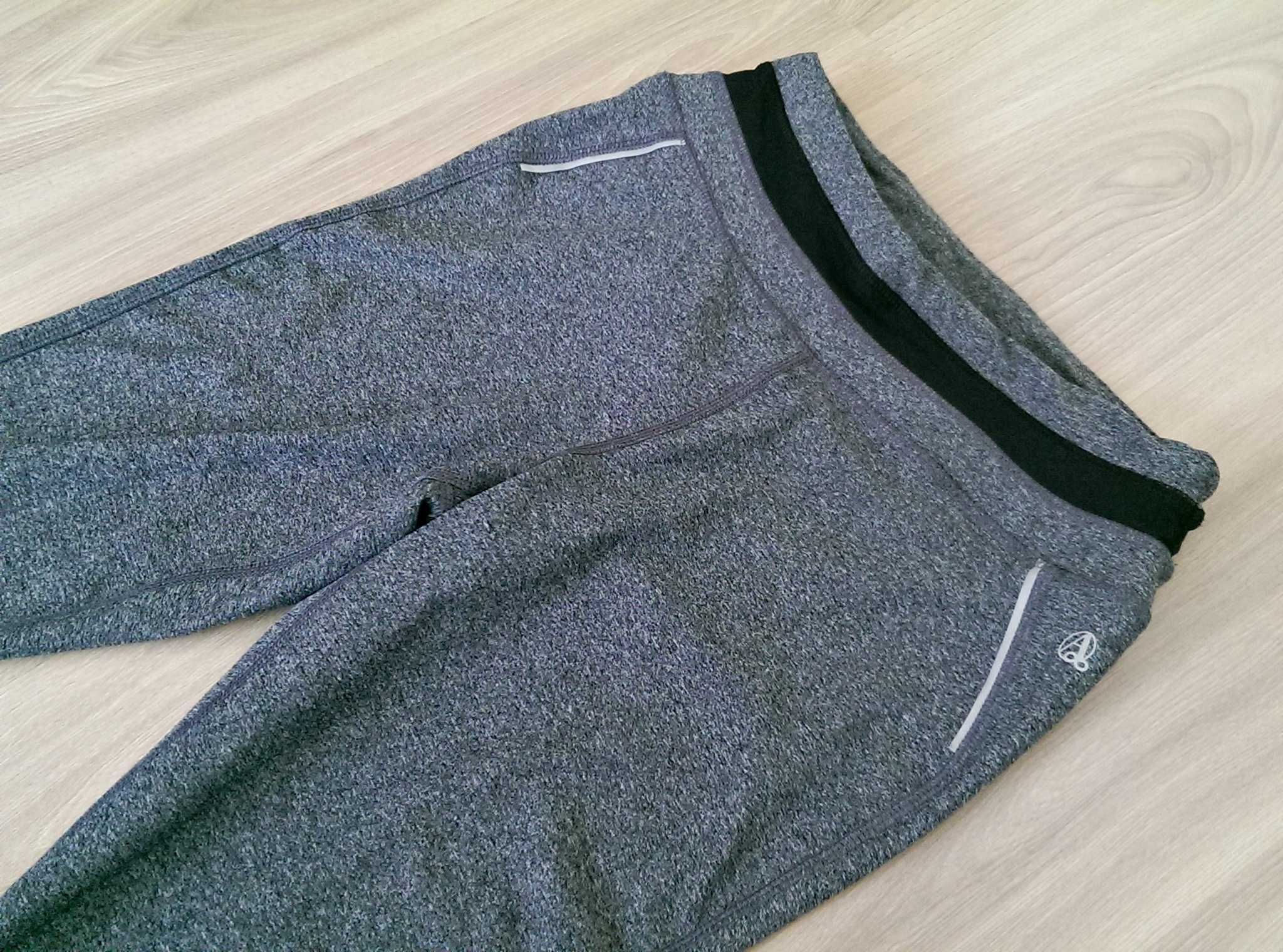 Legginsy getry sportowe do biegania na rower szare popielate S