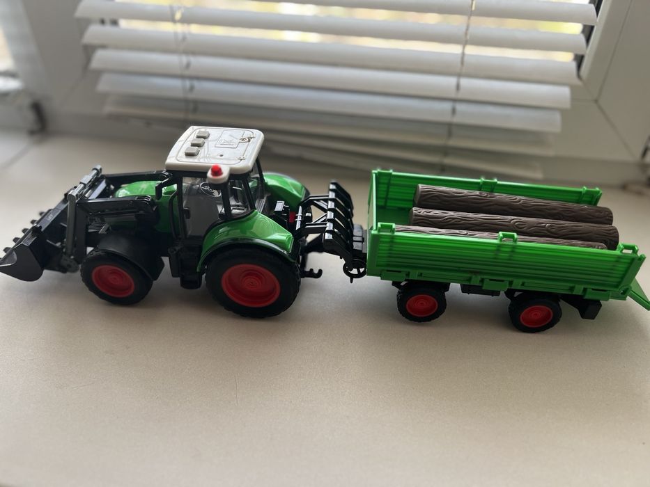 Трактор іграшковий металевий з причепом