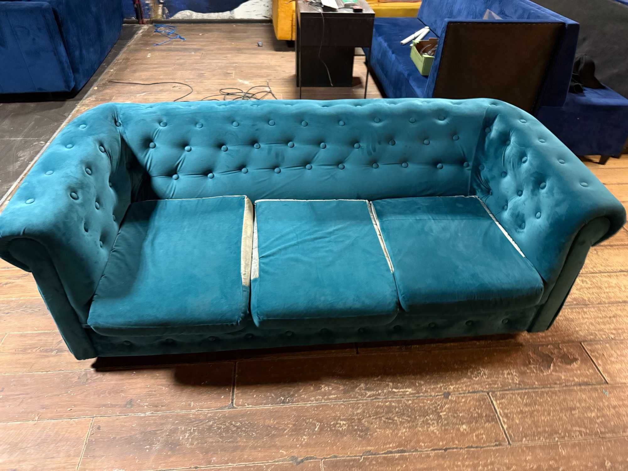 Sofa kanapa Chesterfield - bez funkcji spania - 3 sztuki mam