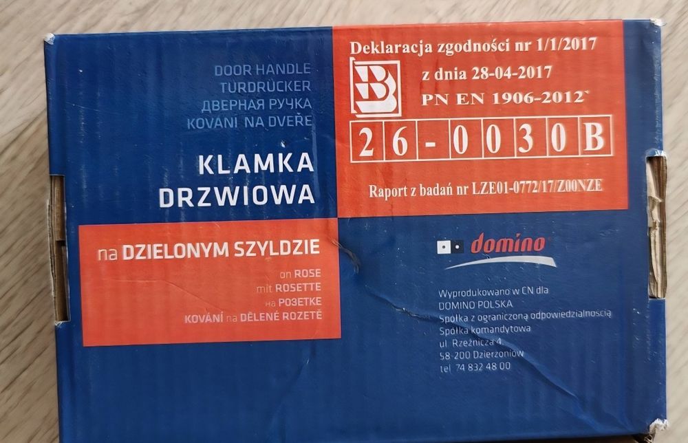 Klamki do drzwi wewnętrznych uszkodzone