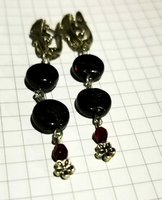 Гранатовые бусы и серьги