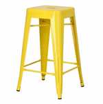 Metalowy hoker LOFT – żółty, industrialny stołek barowy, 66 cm