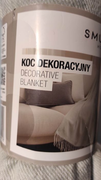 Nowy koc dekoracyjny narzuta pled smukee 130x 170cm ciepły miły w doty