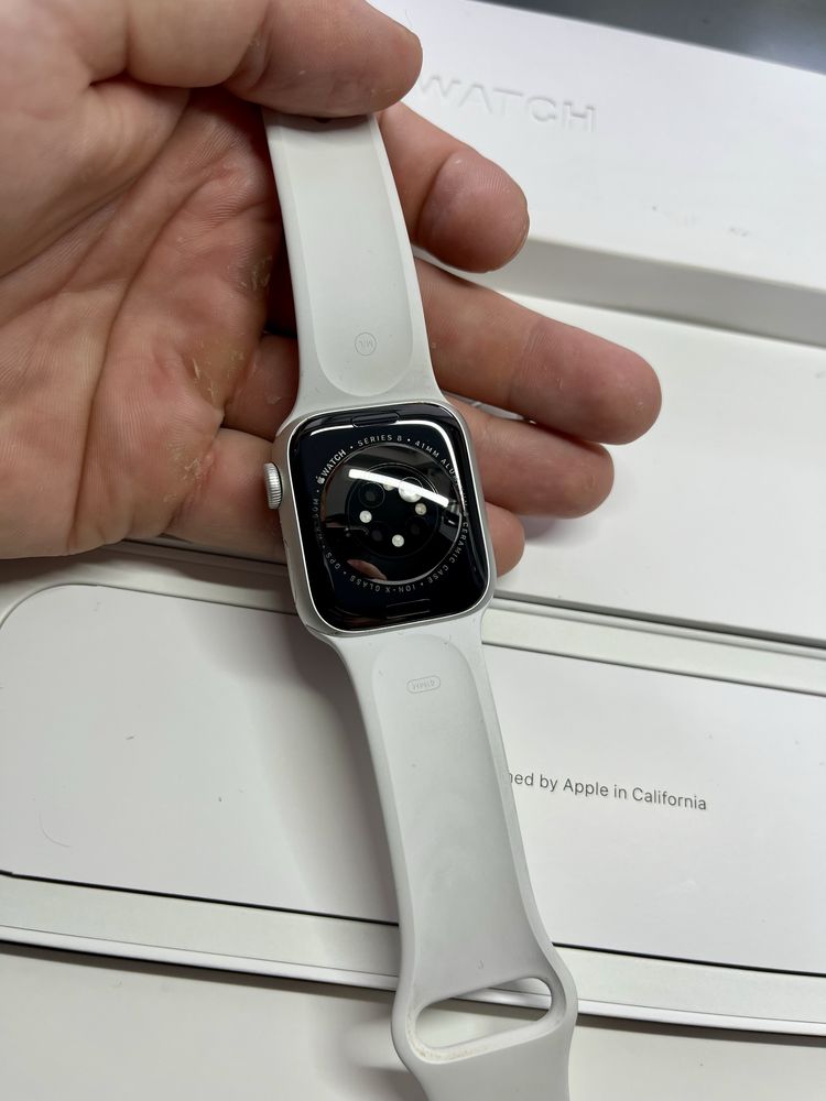 Apple Watch Series 8 41mm GPS 94% ІДЕАЛ епл вотч silver з коробкою