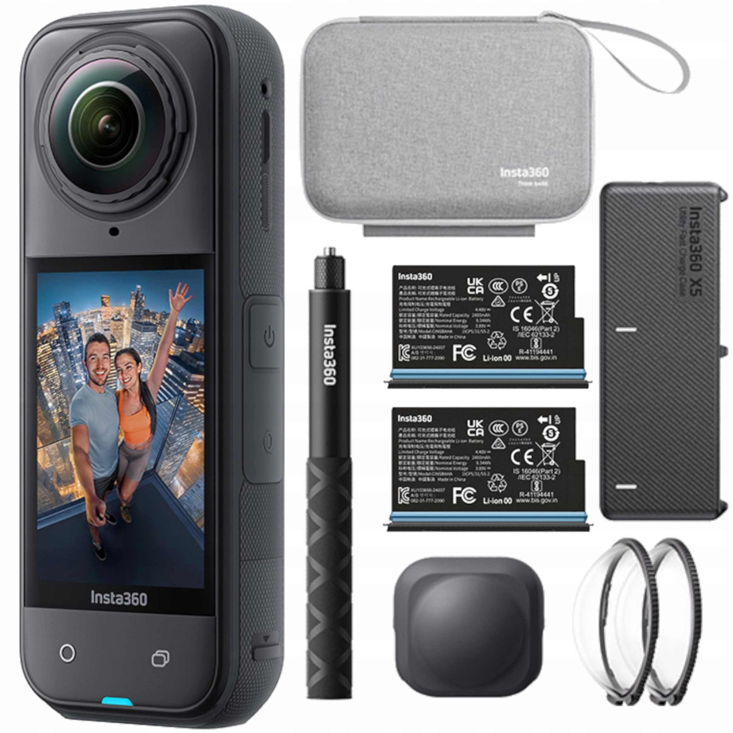 Kamera Insta360 X5 360° 8K Essentials Bundle HDR 185 min WiFi