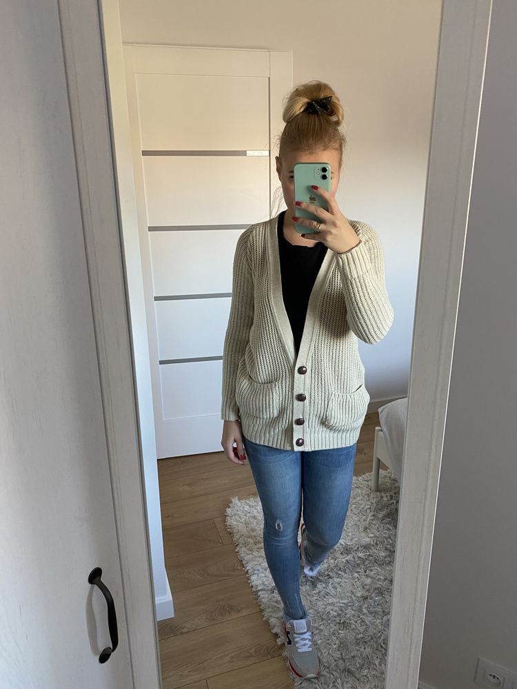 Sweter Kardigan zapinany na guziki S
