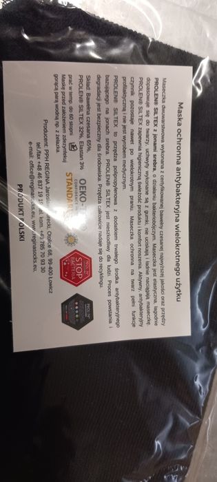 Maska maseczka antybakteryjna z kieszonką, z jonami srebra AD+ kolor